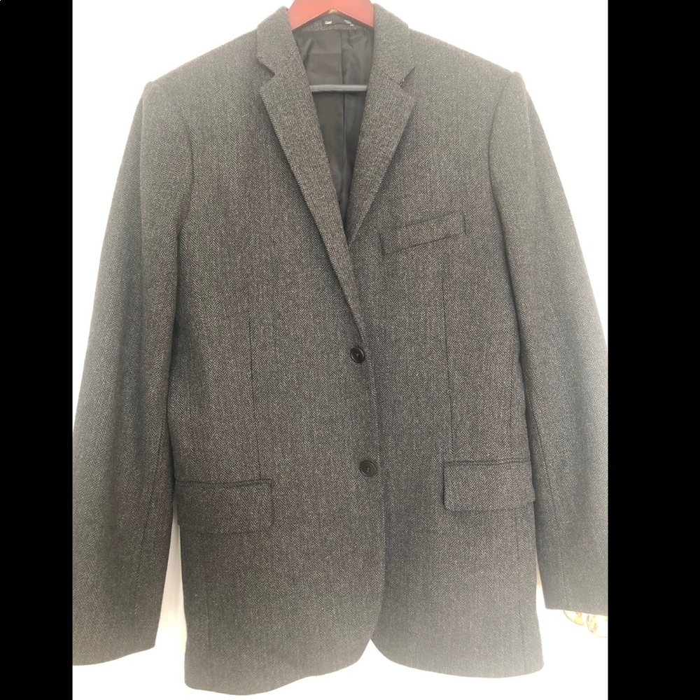 Gap Gray Houndstooth Wool Blend Sportcoat/Jacket